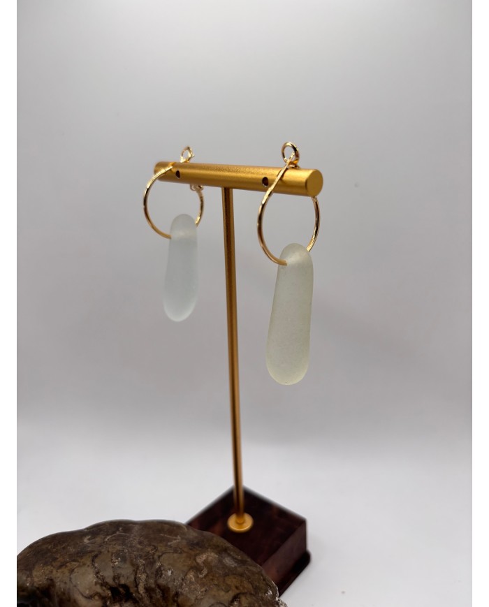 PENDIENTES ARTESANOS DE CRISTAL MARINO