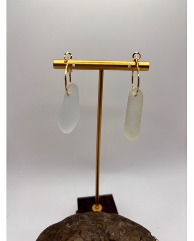 PENDIENTES ARTESANOS DE CRISTAL MARINO