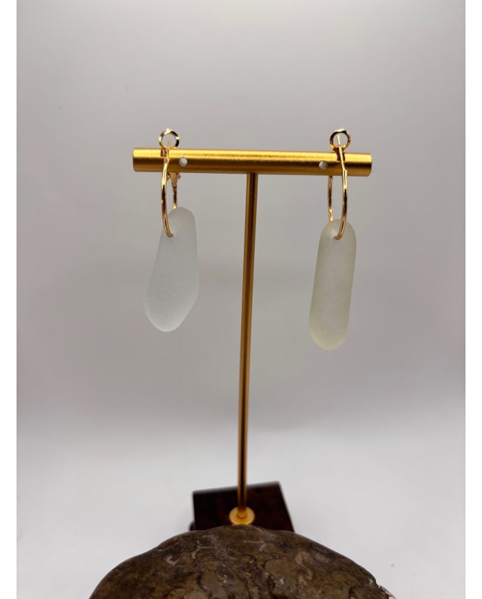 PENDIENTES ARTESANOS DE CRISTAL MARINO