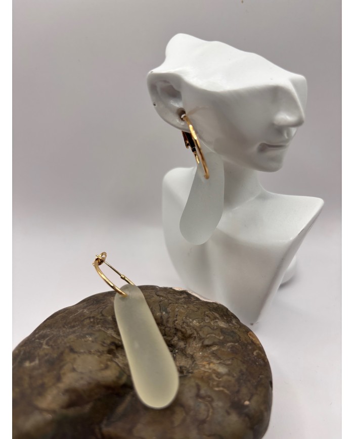 PENDIENTES ARTESANOS DE CRISTAL MARINO