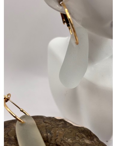 PENDIENTES ARTESANOS DE CRISTAL MARINO