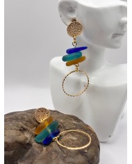 PENDIENTES ARTESANOS DE CRISTAL MARINO O LAGRIMAS DE SIRENA