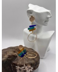 PENDIENTES ARTESANOS DE CRISTAL MARINO O LAGRIMAS DE SIRENA