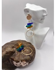 PENDIENTES ARTESANOS DE CRISTAL MARINO O LAGRIMAS DE SIRENA