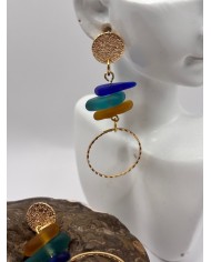 PENDIENTES ARTESANOS DE CRISTAL MARINO O LAGRIMAS DE SIRENA