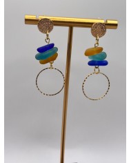 PENDIENTES ARTESANOS DE CRISTAL MARINO O LAGRIMAS DE SIRENA