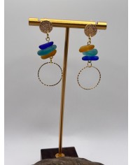 PENDIENTES ARTESANOS DE CRISTAL MARINO O LAGRIMAS DE SIRENA