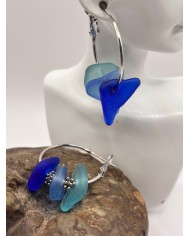 PENDIENTES ARTESANOS DE CRISTAL MARINO O LÁGRIMAS DE SIRENA