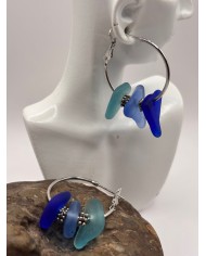 PENDIENTES ARTESANOS DE CRISTAL MARINO O LÁGRIMAS DE SIRENA