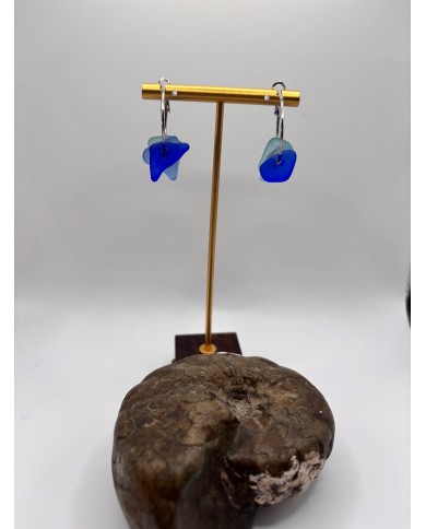 PENDIENTES ARTESANOS DE CRISTAL MARINO O LÁGRIMAS DE SIRENA