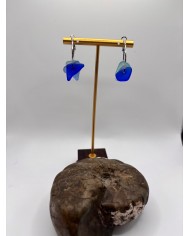 PENDIENTES ARTESANOS DE CRISTAL MARINO O LÁGRIMAS DE SIRENA