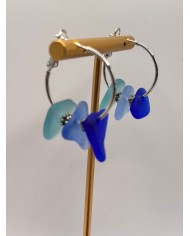 PENDIENTES ARTESANOS DE CRISTAL MARINO O LÁGRIMAS DE SIRENA