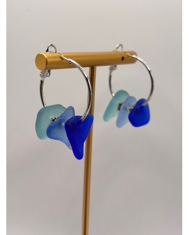 PENDIENTES ARTESANOS DE CRISTAL MARINO O LÁGRIMAS DE SIRENA