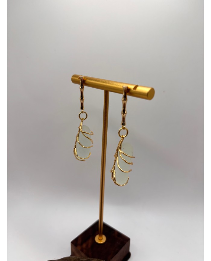 PENDIENTES DE CRISTAL MARINO