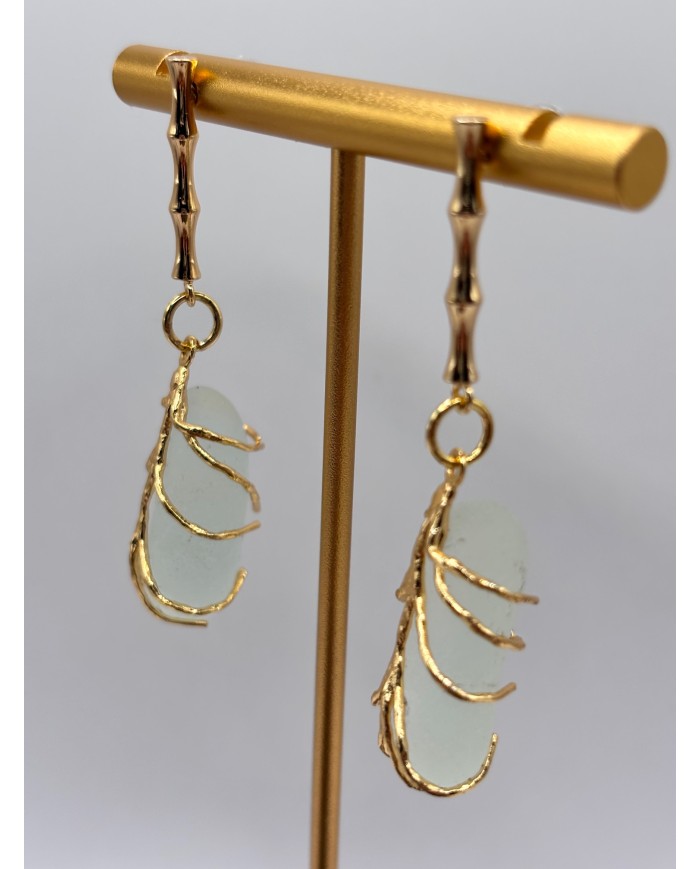 PENDIENTES DE CRISTAL MARINO