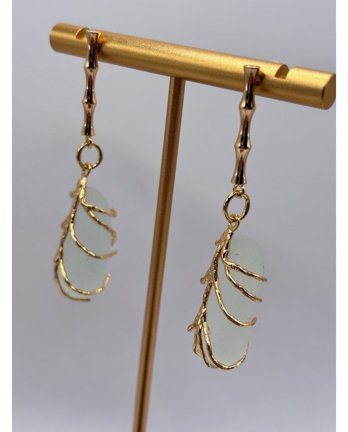 PENDIENTES DE CRISTAL MARINO