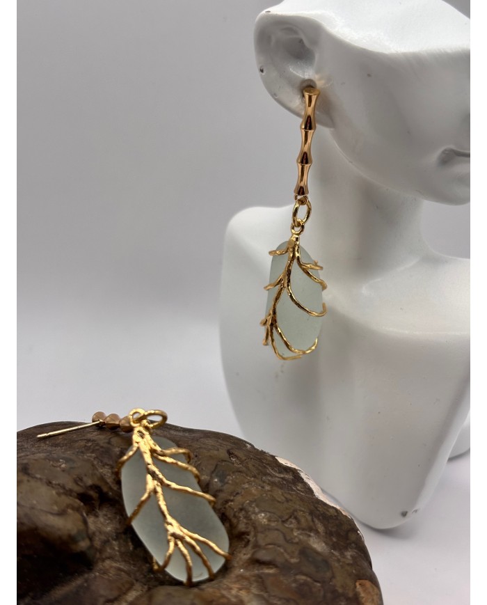 PENDIENTES DE CRISTAL MARINO