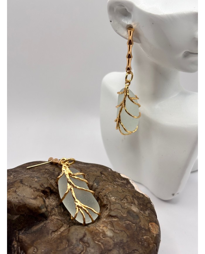 PENDIENTES DE CRISTAL MARINO