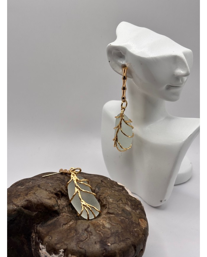 PENDIENTES DE CRISTAL MARINO