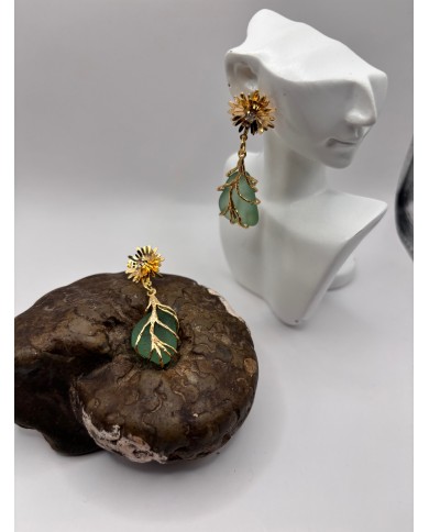 PENDIENTES ARTESANOS DE CRISTAL MARINO O LÁGRIMAS DE SIRENA