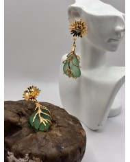 PENDIENTES ARTESANOS DE CRISTAL MARINO O LÁGRIMAS DE SIRENA