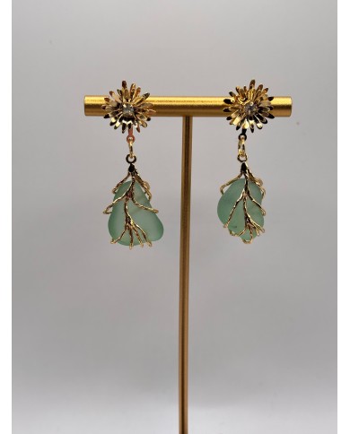 PENDIENTES ARTESANOS DE CRISTAL MARINO O LÁGRIMAS DE SIRENA