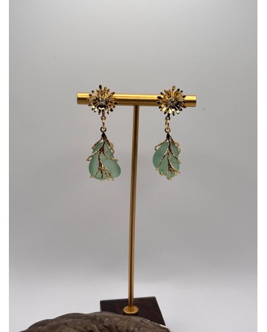 PENDIENTES ARTESANOS DE CRISTAL MARINO O LÁGRIMAS DE SIRENA