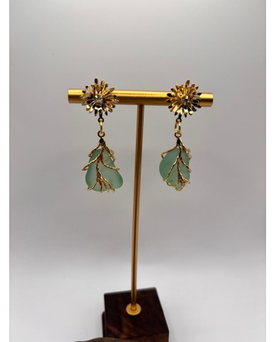 PENDIENTES ARTESANOS DE CRISTAL MARINO O LÁGRIMAS DE SIRENA