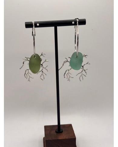 EDICIÓN CRISTAL MARINO PENDIENTES ARTESANOS