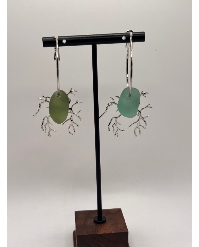 EDICIÓN CRISTAL MARINO PENDIENTES ARTESANOS