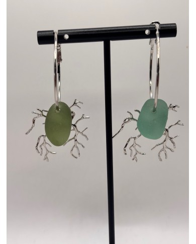 EDICIÓN CRISTAL MARINO PENDIENTES ARTESANOS