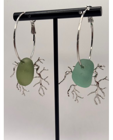 EDICIÓN CRISTAL MARINO PENDIENTES ARTESANOS