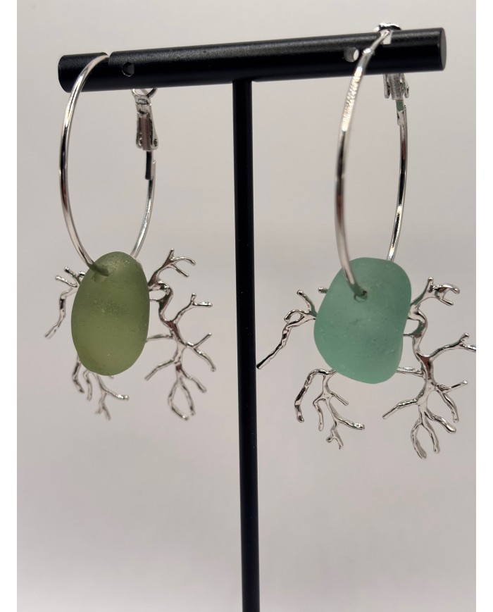 EDICIÓN CRISTAL MARINO PENDIENTES ARTESANOS