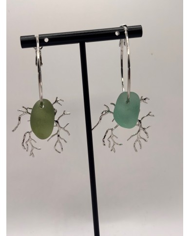 EDICIÓN CRISTAL MARINO PENDIENTES ARTESANOS