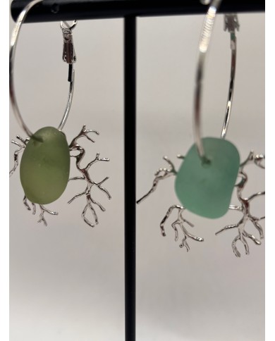 EDICIÓN CRISTAL MARINO PENDIENTES ARTESANOS