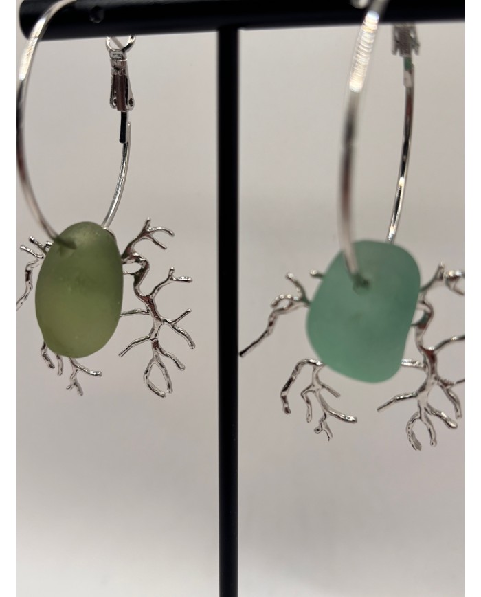 EDICIÓN CRISTAL MARINO PENDIENTES ARTESANOS