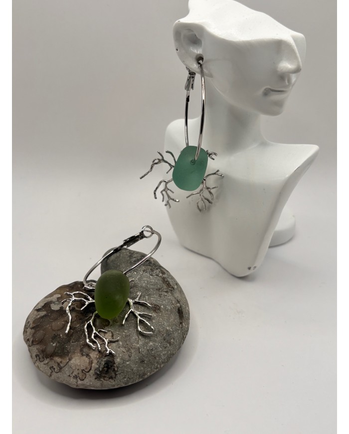 EDICIÓN CRISTAL MARINO PENDIENTES ARTESANOS