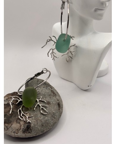 EDICIÓN CRISTAL MARINO PENDIENTES ARTESANOS