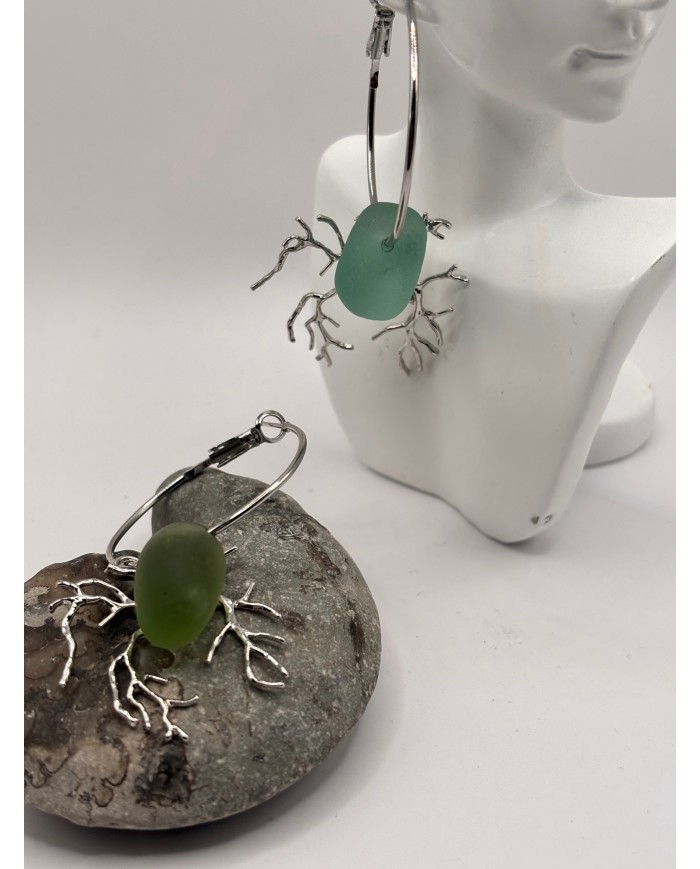 EDICIÓN CRISTAL MARINO PENDIENTES ARTESANOS