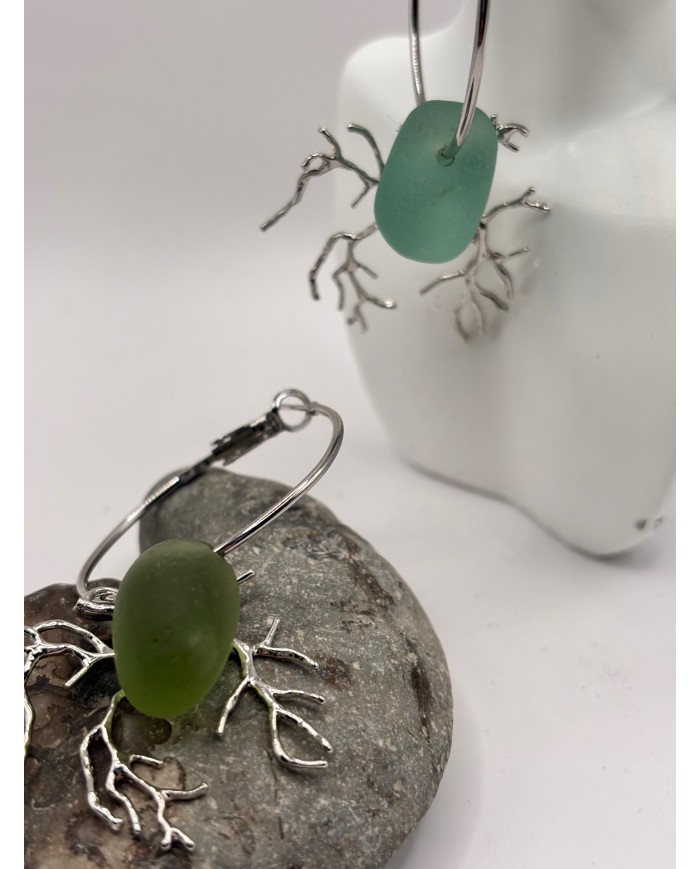 EDICIÓN CRISTAL MARINO PENDIENTES ARTESANOS