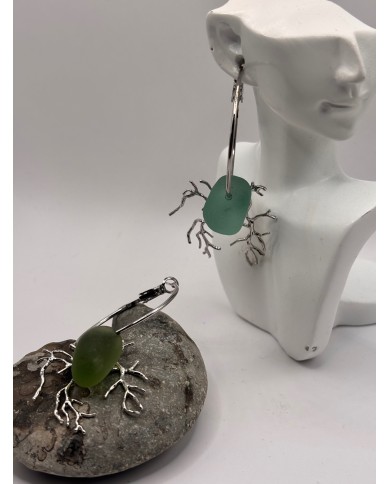 EDICIÓN CRISTAL MARINO PENDIENTES ARTESANOS