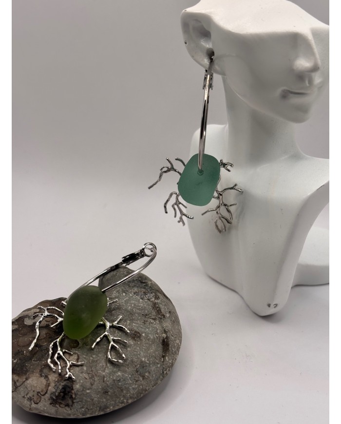 EDICIÓN CRISTAL MARINO PENDIENTES ARTESANOS