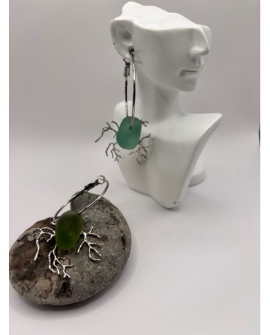 EDICIÓN CRISTAL MARINO PENDIENTES ARTESANOS