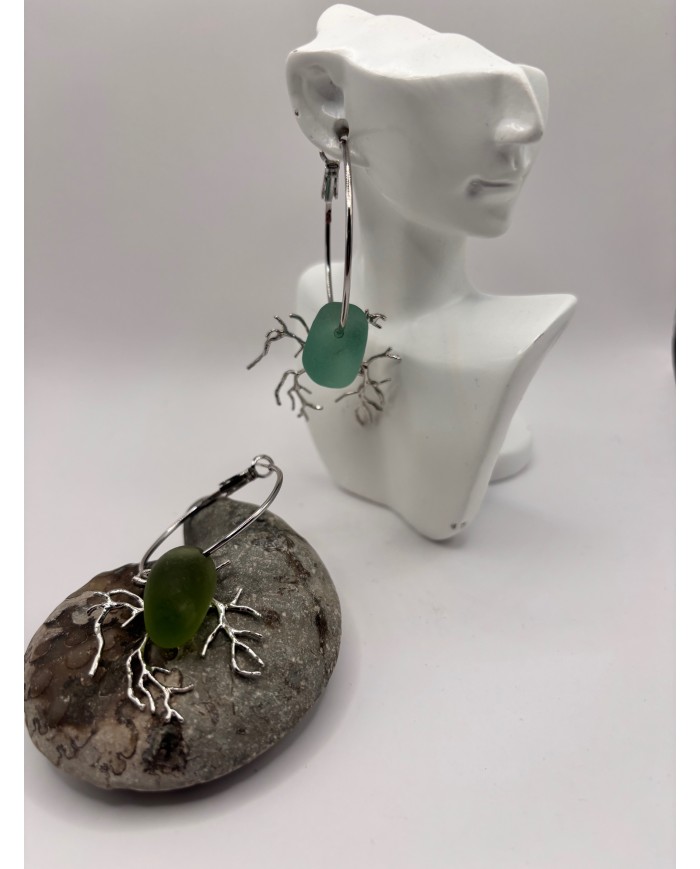 EDICIÓN CRISTAL MARINO PENDIENTES ARTESANOS