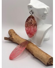 PENDIENTES ARTESANOS DE HOJA NATURAL ESQUELETIZADA