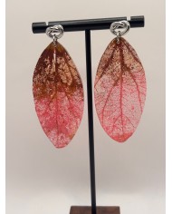 PENDIENTES ARTESANOS DE HOJA NATURAL ESQUELETIZADA