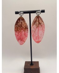 PENDIENTES ARTESANOS DE HOJA NATURAL ESQUELETIZADA