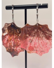 PENDIENTES ARTESANOS DE HOJA NATURAL ESQUELETIZAD