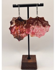 PENDIENTES ARTESANOS DE HOJA NATURAL ESQUELETIZAD