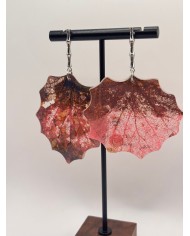 PENDIENTES ARTESANOS DE HOJA NATURAL ESQUELETIZAD